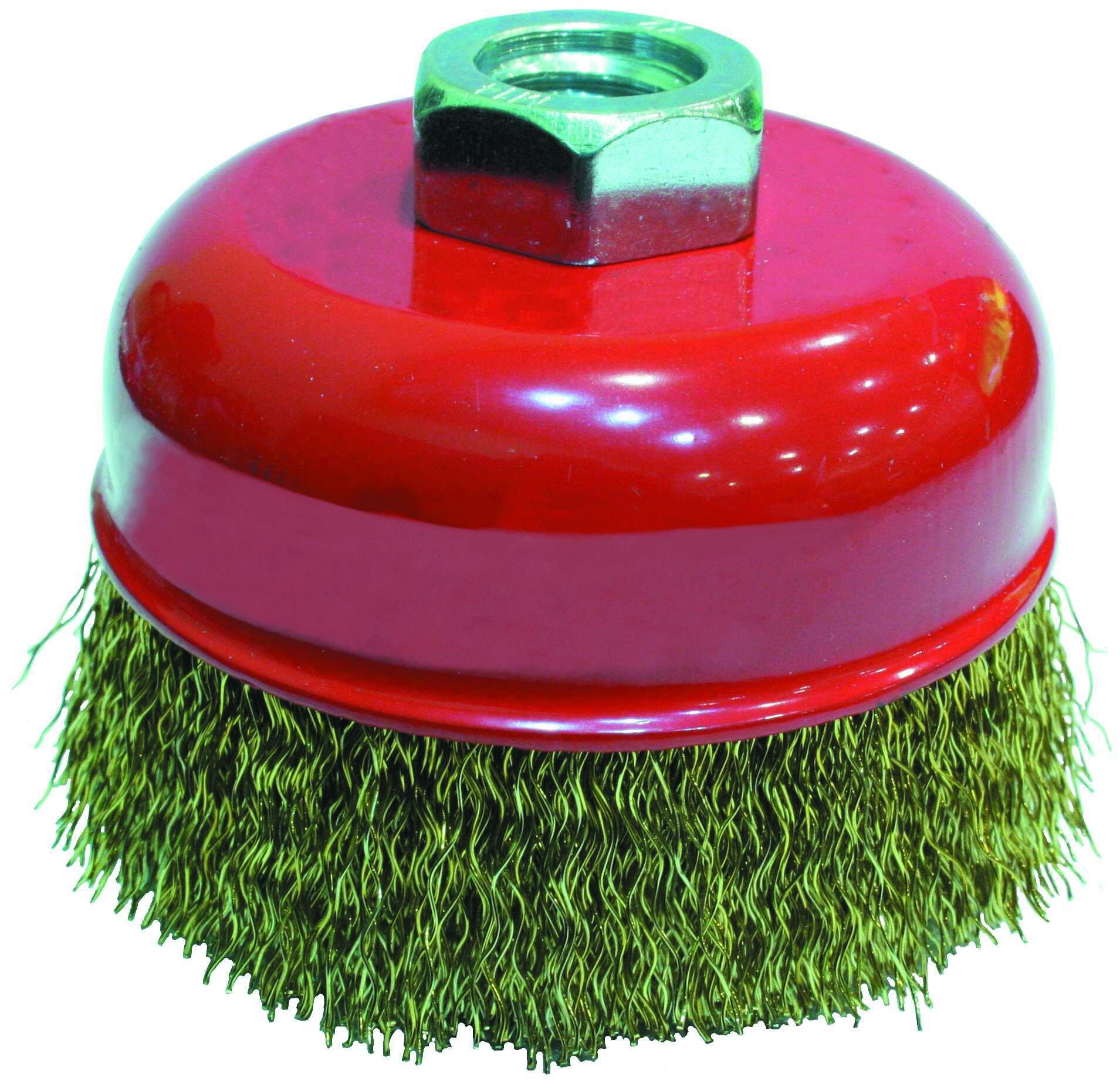 Partner PT02031 - Sarı Dalgali Telli M14 Vidalı Çanak Fırça 80 Mm