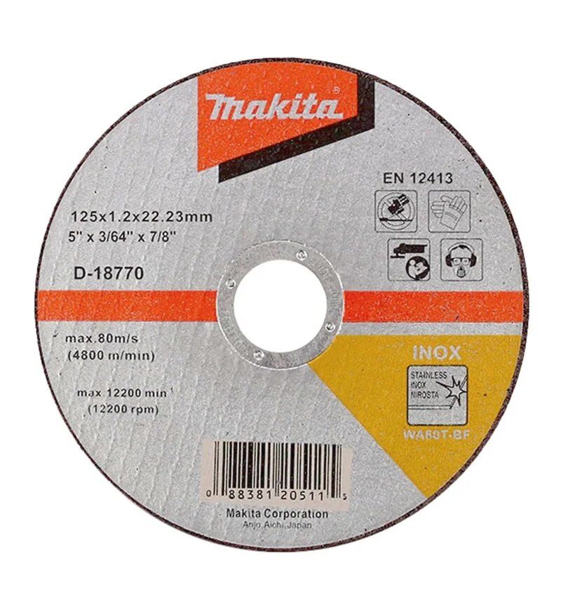 Makita D-18770 - İnox Kesme Taşı - Düz 125x1.2 Mm