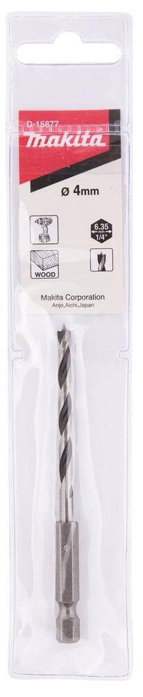 Makita D-15877 - 1/4'' Altıgen Ahşap Delme Matkap Ucu 4x90 Mm