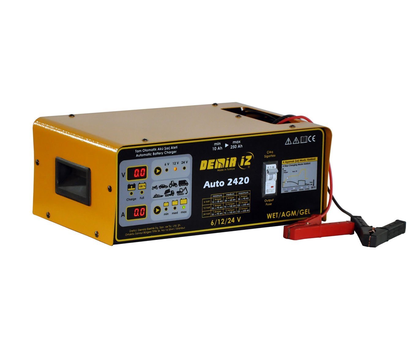 DEMİRİZ AUTO 2420 Otomatik Akü Şarj Redresör