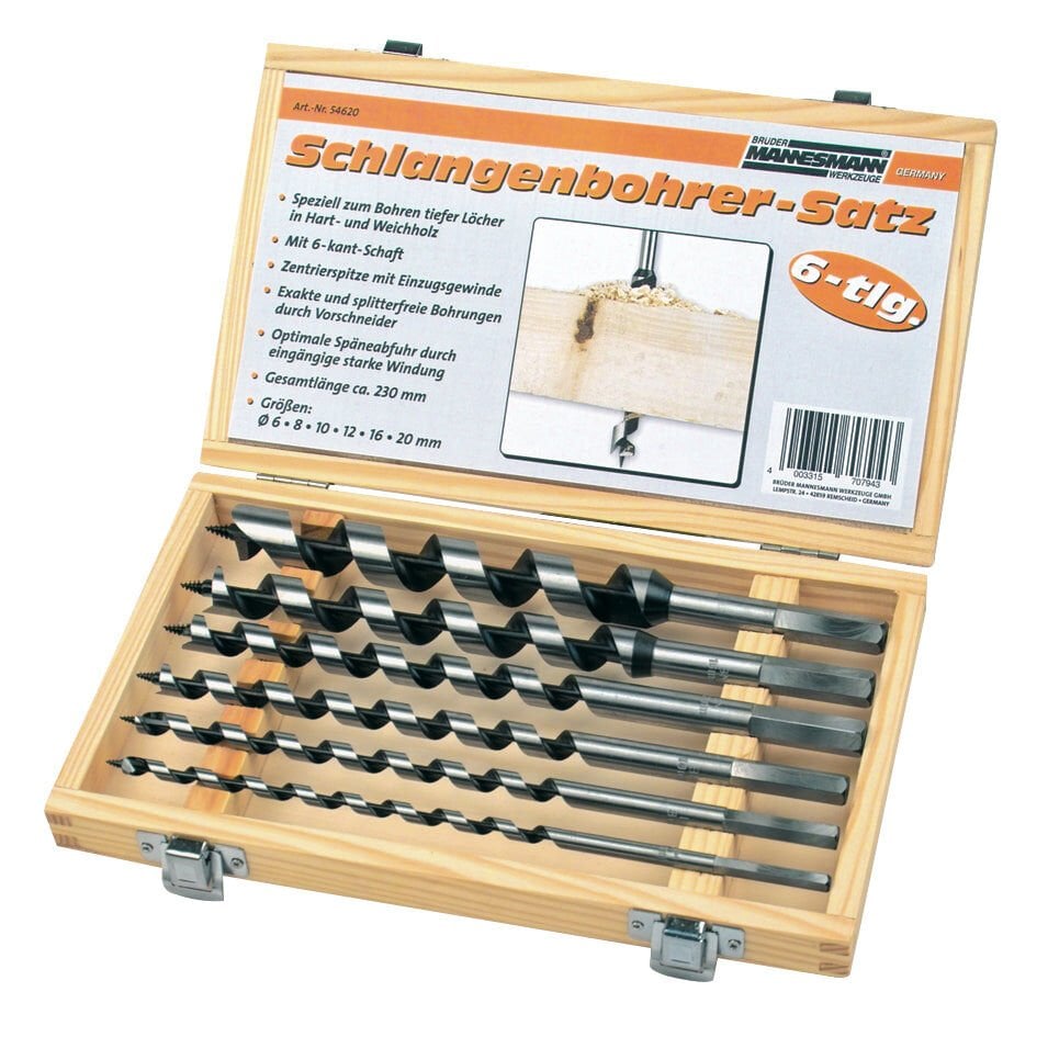 Mannesmann 54620 Ahşap Matkap Uç Seti, 6 Parça