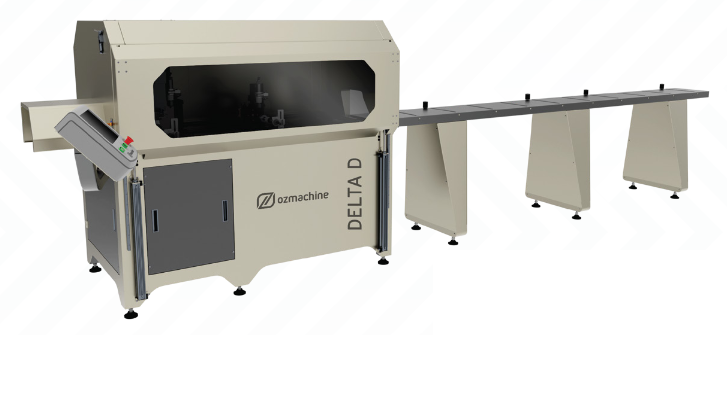 ÖZÇLEİK DELTA D Delme Opsiyonlu Otomatik Alttan Çıkma Testereli Profil Dilimleme Makinesi Ø 500 mm