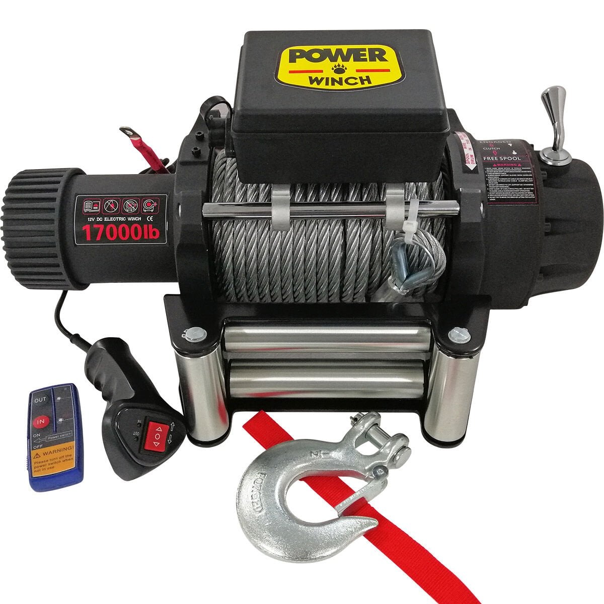 Power Winch 17000 lb Çelik Halatlı Off-Road 4x4 Elektrikli Vinç 12 V