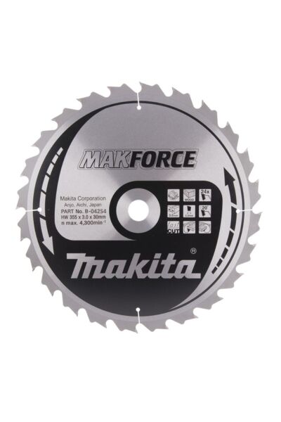 Makita B-04254 - Ahşap Daire Testere 355x24 Diş - Güçlü ve Dayanıklı