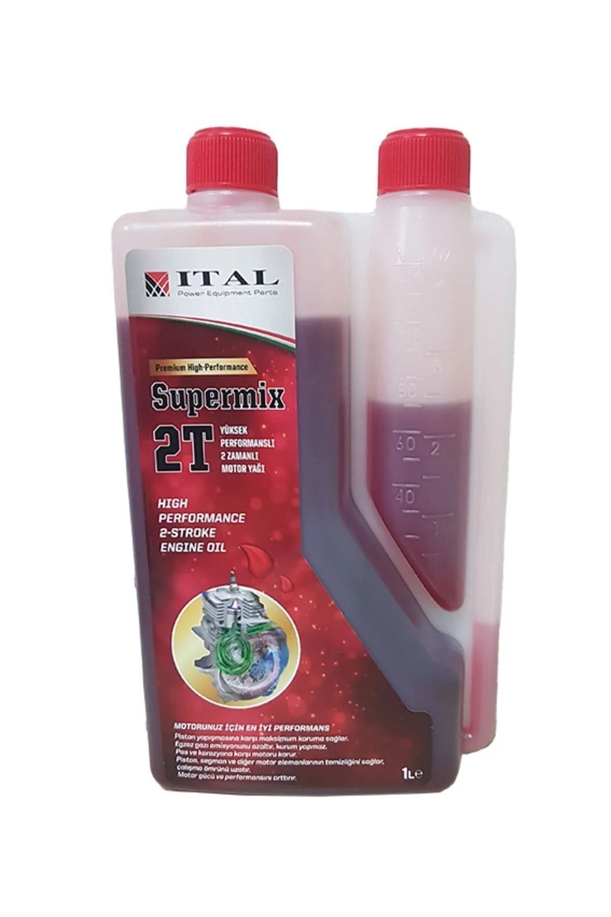 ITAL ITAL200005 Ital Motor Yaği Supermix 2 Zamanli 1Lt Ölçekli̇