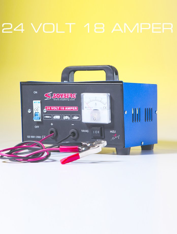 SOYBERG AKÜ ŞARJ CİHAZI 24 VOLT 18 AMPER AKÜ ŞARJ CİHAZI