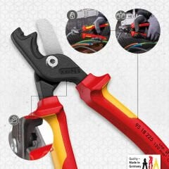 Knipex 95 18 225 Kademeli̇ Kesi̇mli̇ Kablo Makasi 1000V