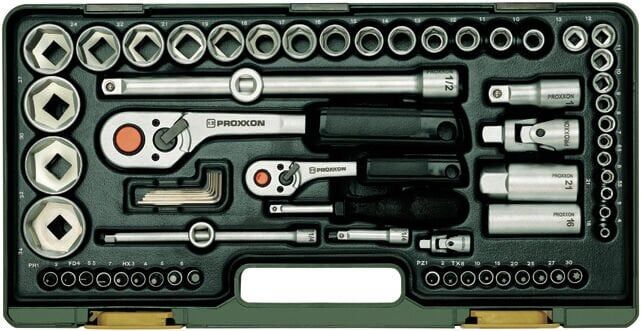 Proxxon Endüstriyel 23286 - Cırcırlı Kollu 65 Parçalı Lokma ve Bits Takımı