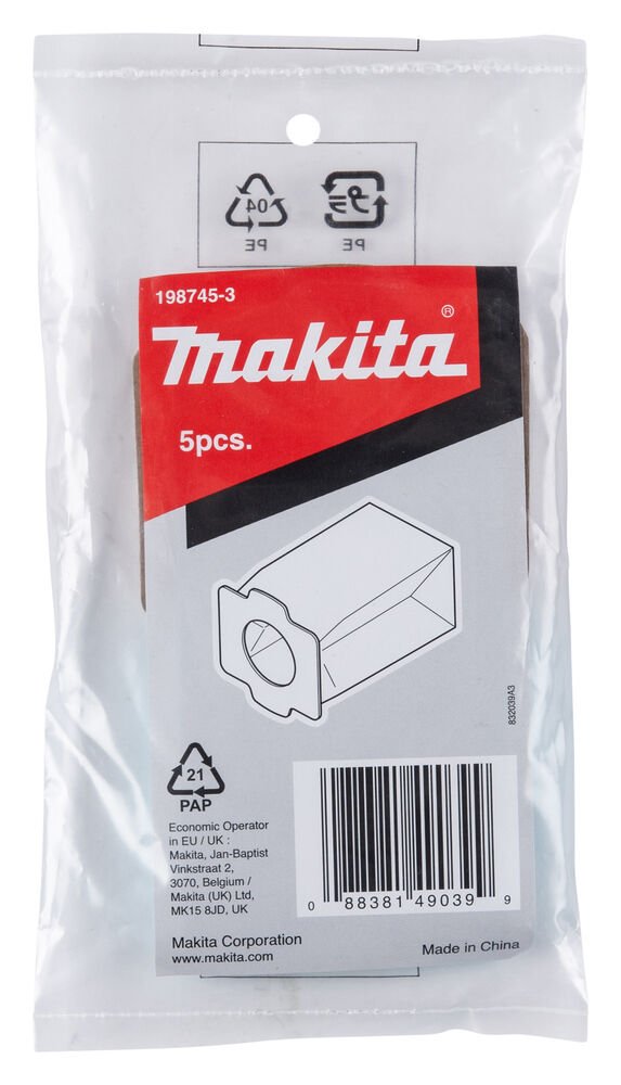 Makita 198745-3 Dcl Seri̇si̇ Kağit Toz Torbasi 5'Li̇