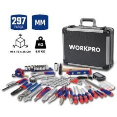 WORKPRO WP209100 297 Parça CR-V Profesyonel El Aleti Tamir Seti Tamir Bakım Çantası