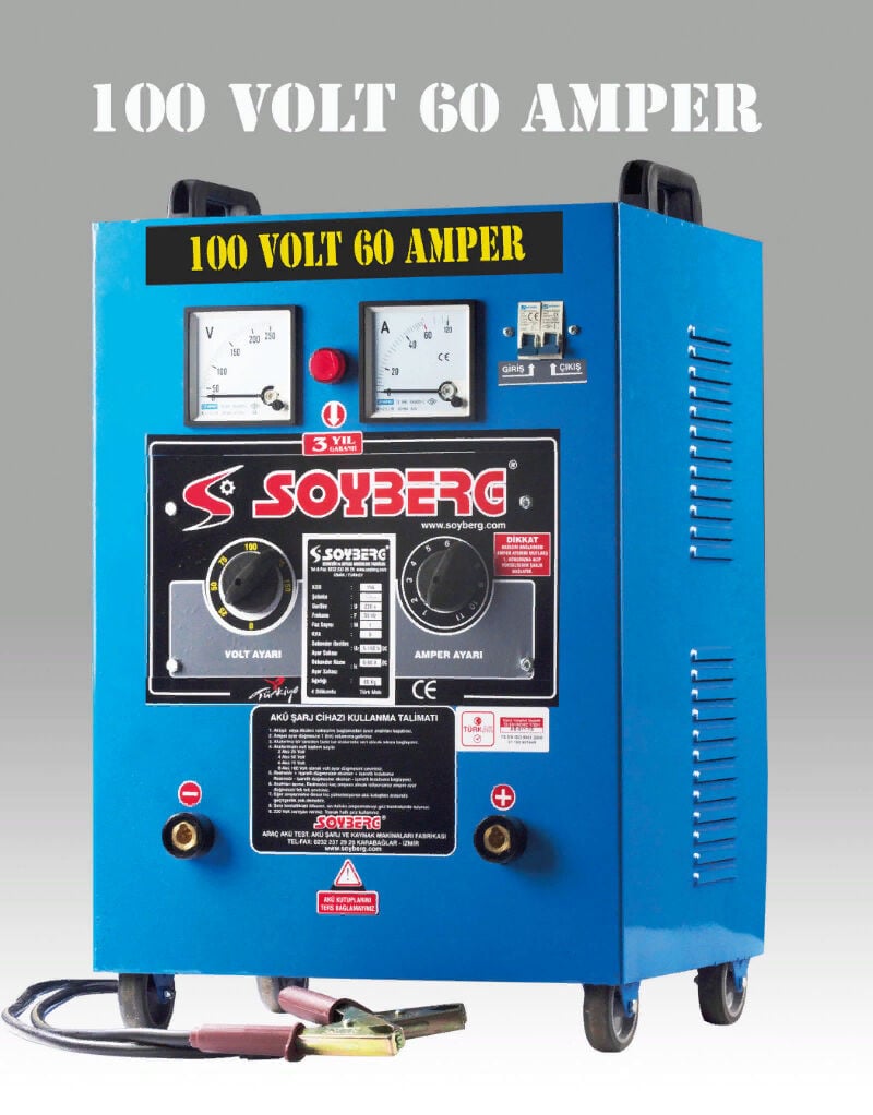Soyberg 8 Akülük Seri Şarj Cihazı - 100 Volt 60 Amper