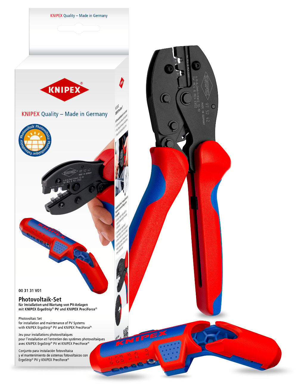 Knipex 00 31 31 V01 SB Fotovoltaik Kurulum Seti (ErgoStrip PV ve PreciForce İle)