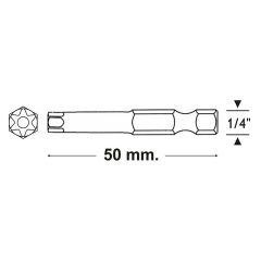 Proscr SCR03225 - Delikli Torx Bits Uç T30 50 Mm - Yüksek Performans