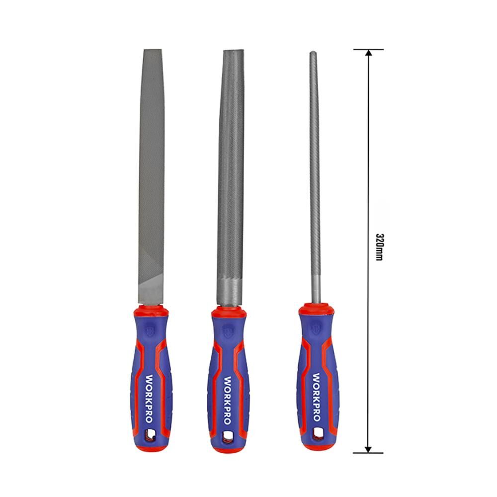 WORKPRO WP201702 3 Parça 200mm Ağır Hizmet Tipi Metal Eğe Seti