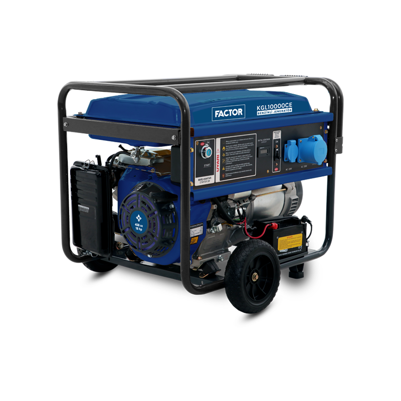 Factor KGL10000CE 9.4 Kva Benzinli İpli Marşlı Monofaz Jeneratör