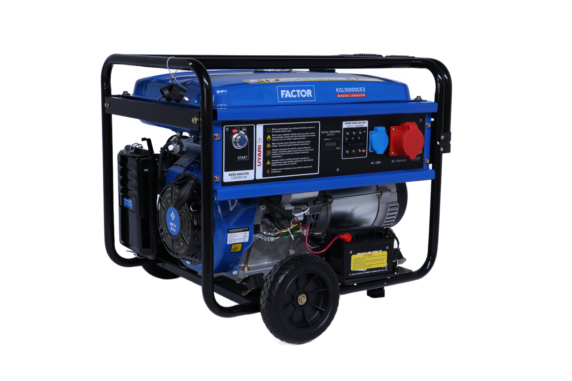 Factor KGL10000CE3 10 Kva Benzinli İpli Marşlı Tri Jeneratör