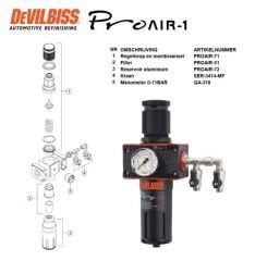 DevilBiss Filtre Regülatör Pro Air 1 (5 Mikron)