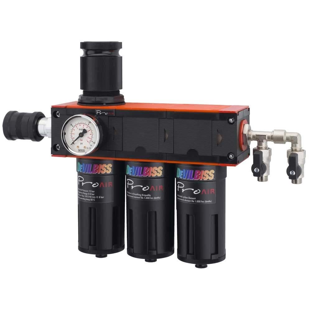 DevilBiss Filtre Regülatör Pro Air 3 (5 Mikron + 1 Mikron + Aktif Karbon Filtre)
